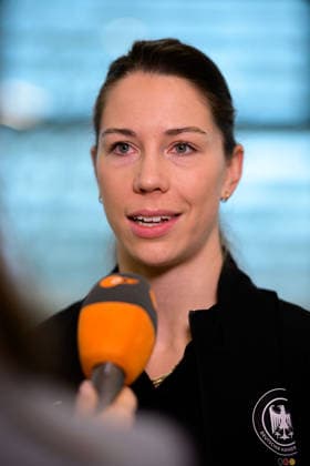 Handball, Frauen WM, Hauptrunde Gruppe 2: Deutschland - Pressekonferenz Emily Vogel (Deutschland) Dortmund Nordrhein-Westfalen Deutschland