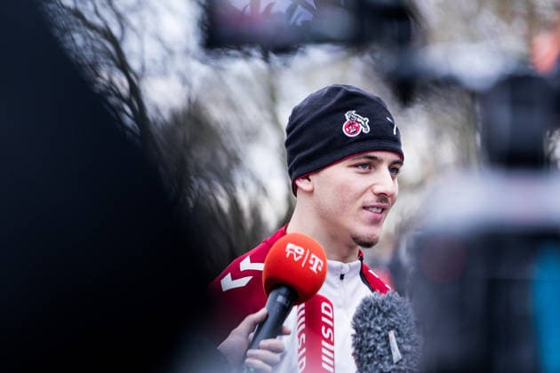 1. Fussball Bundesliga: Training 1. FC Köln; 03.12.2025 Said El Mala (1. FC Köln, 13) im Mediengespräch, Interview, Mixed Zone 1. Fussball Bundesliga: Training 1. FC Köln; Geissbockheim, 03.12.2025 Copyright: xBEAUTIFULxSPORTS Wunderlx
