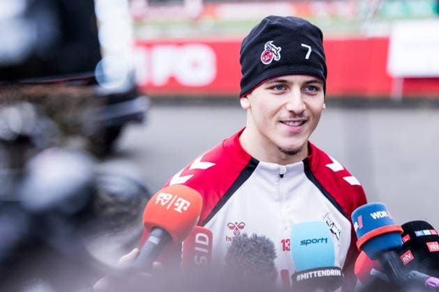 1. Fussball Bundesliga: Training 1. FC Köln; 03.12.2025 Said El Mala (1. FC Köln, 13) im Mediengespräch, Interview, Mixed Zone, lächelt 1. Fussball Bundesliga: Training 1. FC Köln; Geissbockheim, 03.12.2025 Copyright: xBEAUTIFULxSPORTS Wunderlx