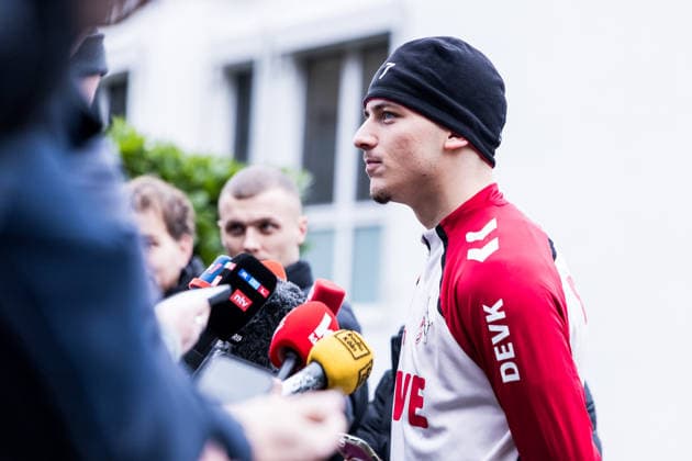 1. Fussball Bundesliga: Training 1. FC Köln; 03.12.2025 Said El Mala (1. FC Köln, 13) im Mediengespräch, Interview, Mixed Zone 1. Fussball Bundesliga: Training 1. FC Köln; Geissbockheim, 03.12.2025 Copyright: xBEAUTIFULxSPORTS Wunderlx