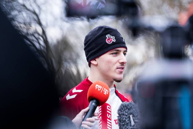 1. Fussball Bundesliga: Training 1. FC Köln; 03.12.2025 Said El Mala (1. FC Köln, 13) im Mediengespräch, Interview, Mixed Zone 1. Fussball Bundesliga: Training 1. FC Köln; Geissbockheim, 03.12.2025 Copyright: xBEAUTIFULxSPORTS Wunderlx