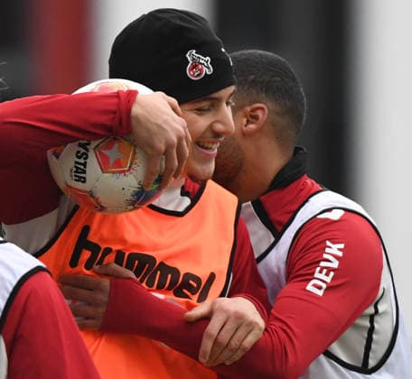 03.12.2025, xophax, Fussball 1.Bundesliga Saison 2025 2026 1.FC Köln ,Training Said El Mala ( 1.FC Köln ) , links und Linton Maina ( 1.FC Köln ) , rechts Köln