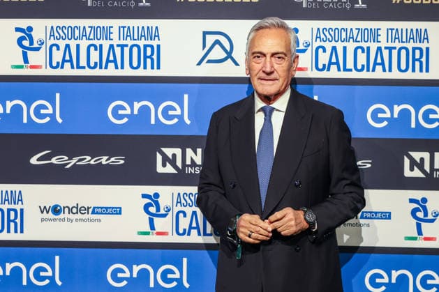 December 1, 2025, Milan, Milan, Italy: Gabriele Gravina President of FIGC seen during the Gran Galo del Calcio 2025 Oscar del Calcio Awards AIC at Spazio Antologico East End Studios in Milan Milan Italy - ZUMAs197 20251201_aab_s197_087 Copyright: xFabrizioxCarabellix