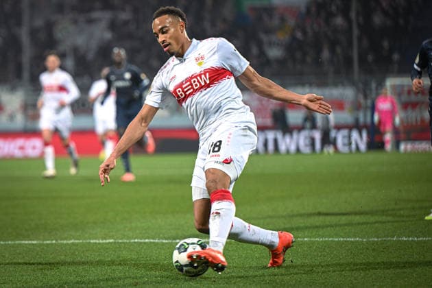 Deutschland, Fußball, DFB-Pokal, 2025 2026, VfL Bochum vs VfB Stuttgart, 03.12.2025, Vonovia Ruhrstadion, Bochum, Deutschland, Jamie Leweling (VfB Stuttgart, 18) Copyright: xMarkusxVerwimpx