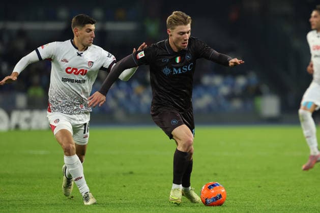 Napoli™s Rasmus Hojlund during the round of 16 Frecciarossa Italian Cup 2025 2026 soccer match between Napoli and Cagliari at Maradona Stadium in Naples, south Italy - December 3, 2025. - Soccer  Copyright: xAlessandroxGarofalo LaPressex