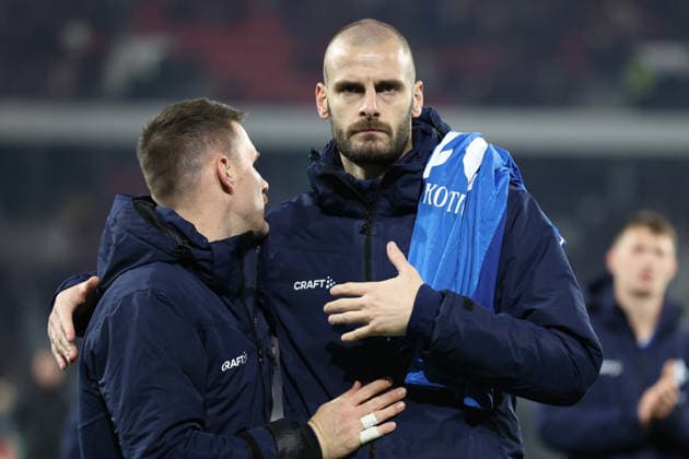 03.12.2025, xrekx, Fussball DFB Pokal 1 8 Finale, SC Freiburg - SV Darmstadt 98 v.l. Aleksandar Vukotic (SV Darmstadt 98) (DFL DFB REGULATIONS PROHIBIT ANY USE OF PHOTOGRAPHS as IMAGE SEQUENCES and or QUASI-VIDEO) Freiburg