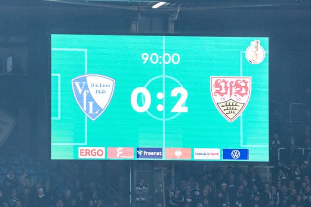 DFB Pokal, VfL Bochum - VfB Stuttgart; 03.12.2025 Ende in Bochum 0:2 DFB Pokal Achtelfinale, VfL Bochum - VfB Stuttgart, VONONVIA Ruhrstadion am 03.12.2025 DFB REGULATIONS PROHIBIT ANY USE OF PHOTOGRAPHS AS IMAGE SEQUENCES AND OR QUASI-VIDEO. Copyright: xBEAUTIFULxSPORTS Wunderlx
