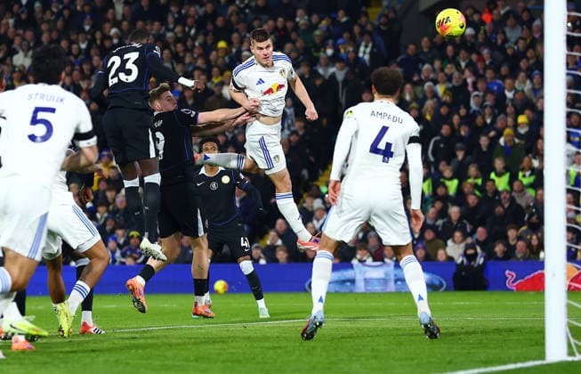 Jaka Bijol of Leeds United scores the opening goal Leeds United v Chelsea, Premier League, Football, Elland Road, Leeds, UK - 03 Dec 2025Leeds Elland Road United Kingdom EDITORIAL USE ONLY No use with unauthorised audio, video, data, fixture lists, club league logos or live services. Online in-match use limited to 120 images, no video emulation. No use in betting, games or single club league player publications. Copyright: xMattxWest Shutterstockx 16006098t