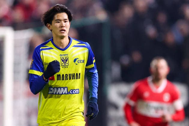 2025-12-03 Royal Antwerp FC v STVV - Croky Cup ANTWERPEN, BELGIUM - DECEMBER 3: Keisuke Goto of Sint-Truiden VV looks on during the Croky Cup match between Royal Antwerp FC and STVV at Bosuilstadion on December 3, 2025 in Antwerpen, Belgium. Antwerpen Bosuilstadion Belgium Content not available for redistribution in The Netherlands directly or indirectly through any third parties. Copyright: xJorisxVerwijstx