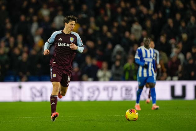 Brighton and Hove Albion v Aston Villa Premier League 03 12 2025. Aston Villa defender Pau Torres (14) during the Premier League match between Brighton and Hove Albion and Aston Villa at the American Express Stadium, Brighton and Hove, England on 3 December 2025. Brighton and Hove American Express Stadium East Sussex England Editorial use only DataCo restrictions apply See www.football-dataco.com , Copyright: xStephenxFlynnx PSI-23328-0082