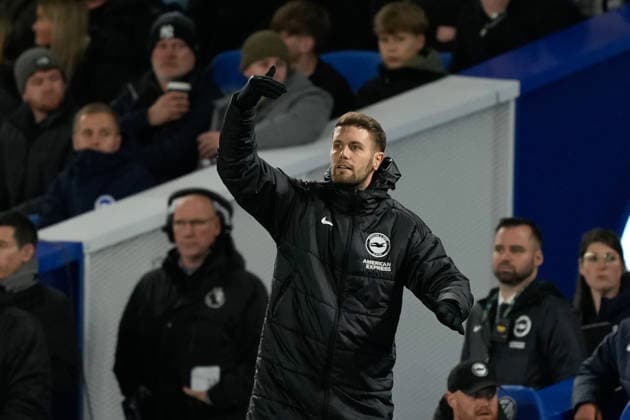 Brighton and Hove Albion v Aston Villa Premier League 03 12 2025. Brighton & Hove Albion manager Fabian Hurzeler during the Premier League match between Brighton and Hove Albion and Aston Villa at the American Express Stadium, Brighton and Hove, England on 3 December 2025. Brighton and Hove American Express Stadium East Sussex England Editorial use only DataCo restrictions apply See www.football-dataco.com , Copyright: xStephenxFlynnx PSI-23328-0087