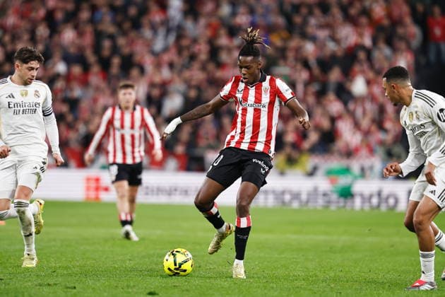 Nico Williams (Bilbao), DECEMBER 3, 2025 - Football Soccer : Spanish La Liga EASports match between Athletic Club de Bilbao - Real Madrid CF at the Estadio San Mames in Bilbao, Spain. Noxthirdxpartyxsales  aflo_312415665