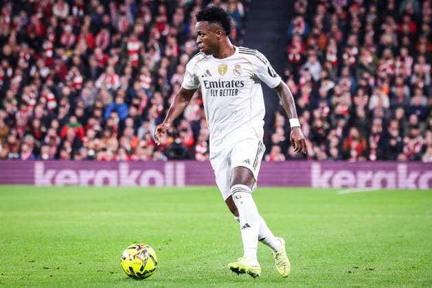 December 3, 2025, Bilbao, Spain, Spain: Vinicius Junior (Jr) of Real Madrid during the LaLiga match between Athletic Club and Real Madrid CF at San Mames Stadium on December 03, 2025 in Bilbao, Spain. Marcos Calvo Bilbao Spain - ZUMAm308 20251203_zsp_m308_014 Copyright: xMatthieuxMirvillex