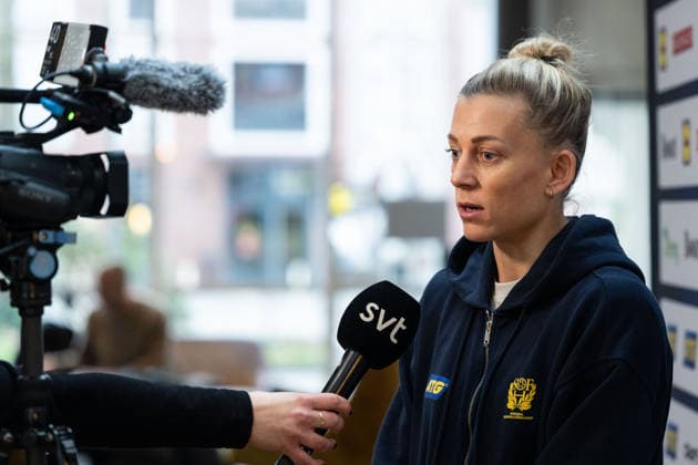 251204 Nathalie Hagman of the Swedish women s national handball team at a press event during day 9 of the 2025 IHF Women™s World Championship, WM, Weltmeisterschaft on December 4, 2025 in Dortmund. Photo: Emma Wallskog BILDBYRAN COP 320 EW0602 handball handboll handball bbeng vm handball-vm handbolls-vm ihf handball world championship world handball championship 2025 world championship 2025 pressträff event meeting sverige sweden day 9 dam Copyright: EMMAxWALLSKOG BB251204EW006