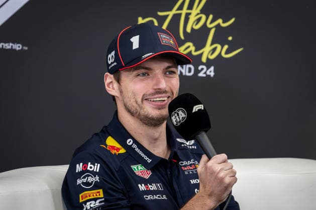 Yas Marina Circuit, Abu Dhabi, United Arab Emirates 4.December.2025; Max Verstappen of the Netherlands and Oracle Red Bull Racing attend the press conference, PK, Pressekonferenz during Formula One Abu Dhabi Grand Prix  aflo_312476810