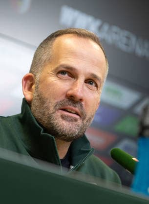 Manuel Baum (Interims-Trainer FC Augsburg), Pressekonferenz vor dem Spiel gegen Bayer Leverkusen;