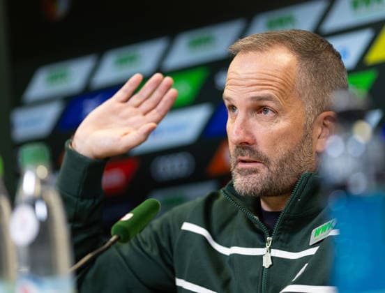 Manuel Baum (Interims-Trainer FC Augsburg), Pressekonferenz vor dem Spiel gegen Bayer Leverkusen;
