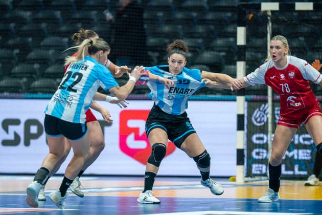 2025-12-04 Poland vs Argentina ROTTERDAM, NETHERLANDS - DECEMBER 4: Giuliana Gavilan of Argentina during the IHF Worldchampionship 2025 match for women, between Poland and Argentina at Ahoy on December 4, 2025 in Rotterdam, Netherlands. Rotterdam Ahoy Netherlands Content not available for redistribution in The Netherlands directly or indirectly through any third parties. Copyright: xHenkxSeppenx