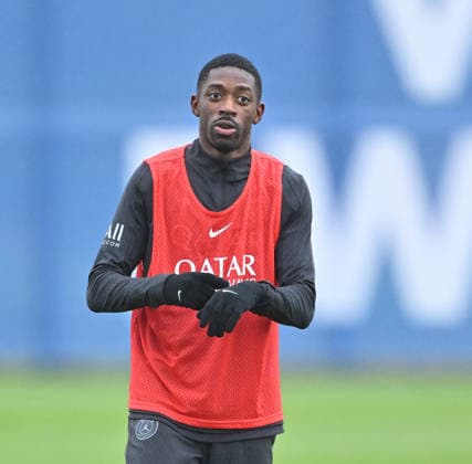 Paris Saint-Germain media day at the PSG Campus POISSY, FRANCE - DECEMBER 04: Player of Paris Saint-Germain Ousmane Dembele reacts during a training session on media day at the PSG Campus in Poissy, west of Paris, France on December 04, 2025. Mustafa Yalcin Anadolu Poissy France. Editorial use only. Please get in touch for any other usage.  Copyright: x2025xAnadoluxMustafaxYalcinx