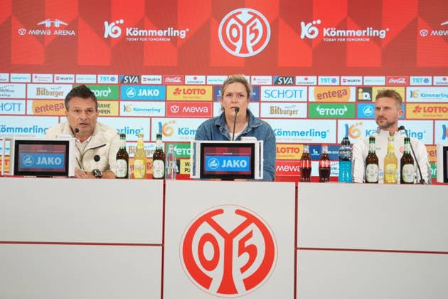 CHRISTIAN HEIDEL, SILKE BANNICK, BENJAMIN HOFFMANN PRESSEKONFERENZ 1. FSV MAINZ 05 MAINZ