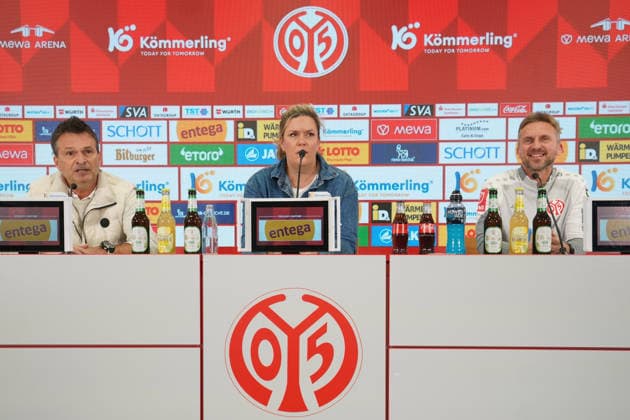 CHRISTIAN HEIDEL, SILKE BANNICK, BENJAMIN HOFFMANN PRESSEKONFERENZ 1. FSV MAINZ 05 MAINZ