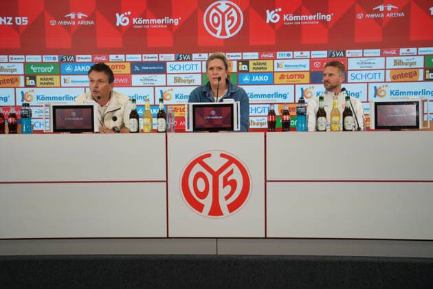 CHRISTIAN HEIDEL, SILKE BANNICK, BENJAMIN HOFFMANN PRESSEKONFERENZ 1. FSV MAINZ 05 MAINZ