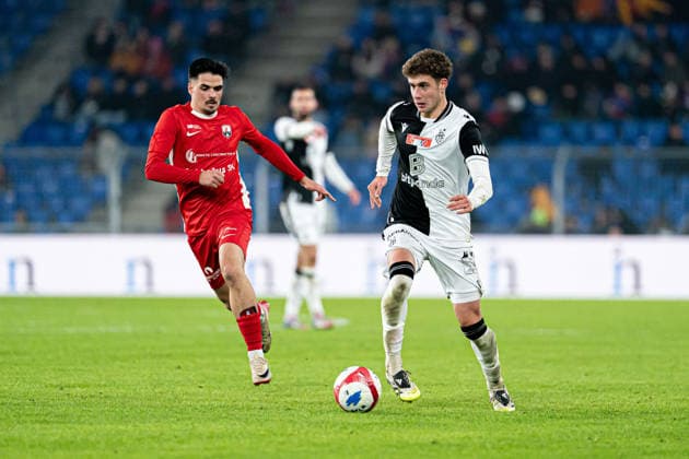Andrej Bacanin (14 FC Basel 1893), right, in action during the Swiss Cup Round of 16 match between FC Grand-Saconnex and FC Basel 1893 at St. Jakob-Park, Basel, Switzerland. Copyright: xPriscilaxBütlerx xSPPx Sportspressphoto_SPR69797