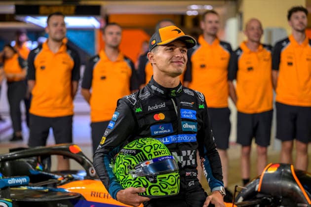 4 Lando Norris (GBR) McLaren F1 Team (GBR) MCL39 Mercedes during the during the Formula 1 World Championship, WM, Weltmeisterschaft Abu Dhabi Grand Prix on December 04, 2025 at Yas Marina Circuit in Abu Dhabi, United Arab Emirates. (Photo by Ian Bundey Eurasia Images) Abu Dhabi Yas Marina Circuit United Arab Emirates