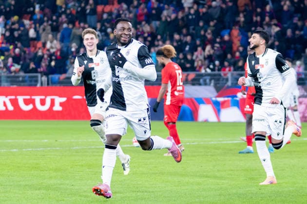 04 12 2025, Basel, St. Jakob-Park, Swiss Cup: FC Grand-Saconnex - FC Basel, Philip Otele (7 Basel) Basel St. Jakob-Park Basel Switzerland Copyright: xJustPictures.ch PascalxvonxBürenx jp-en-PaVoB-_PVB4792-1