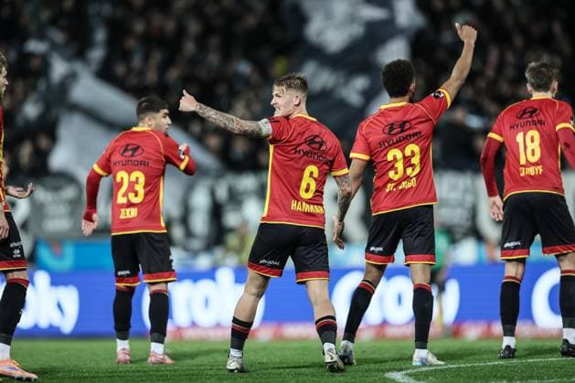 Mechelen s Fredrik Hammar pictured during a soccer game between Sporting Charleroi and KV Mechelen, in the 1 8 final of the Croky Cup Belgian cup, Thursday 04 December 2025 in Charleroi. BRUNOxFAHY  x146527540x