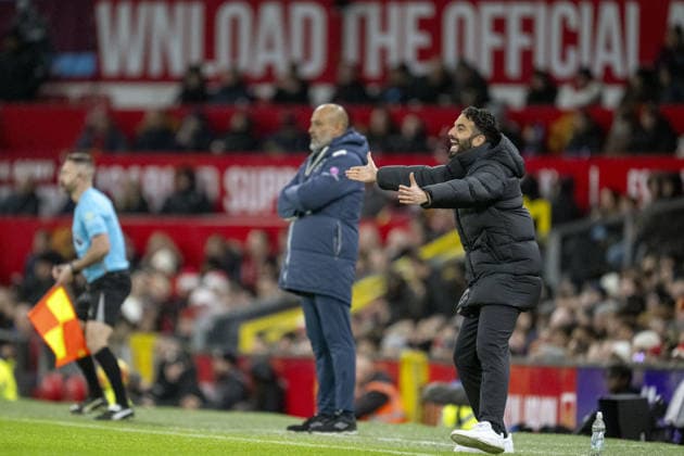 MANCHESTER, ENGLAND, DEC 04: Head Coach of Manchester United, ManU Ruben Amorim gestures during the Premier League match between Manchester United and West Ham United on December 04, 2025 in Manchester, England. Copyright: xWillxPalmer SportsxPressxPhotox Sportspressphoto_SPR69818