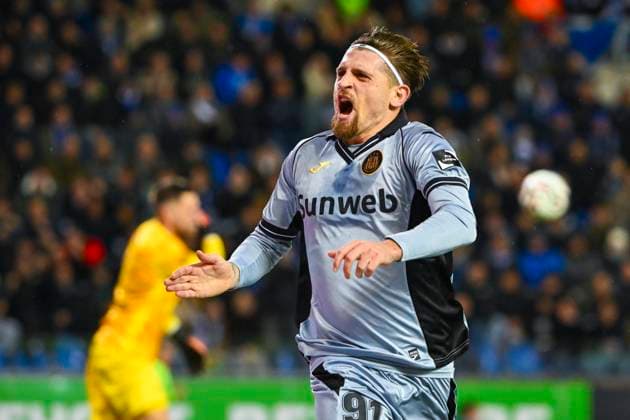 KRC Genk v RSC Anderlecht - Belgian Croky Cup GENK, BELGIUM - DECEMBER 04 : Bertaccini Adriano forward of RSC Anderlecht celebrating scoring a goal during the Belgian Croky Cup round of 16 match between KRC Genk and RSC Anderlecht on December 4, 2025 in Genk, Belgium, 04 12 2025 Genk Belgium  Copyright: xVincentxKalutx