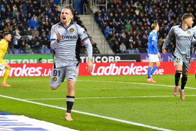 Anderlecht s Adriano Bertaccini celebrates after scoring during a soccer game between KRC Genk and RSC Anderlecht, in the 1 8 final of the Croky Cup Belgian cup, Thursday 04 December 2025 in Genk. JILLxDELSAUX  x146537881x