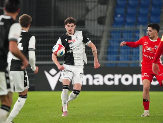 04.12.2025 Basel Schweiz .Fussball Herren Saison 2025 2026 Cup FC Basel - FC Grand-Saconnex. Bild : Moritz Broschinski (FC Basel) Aktion Einzelbild