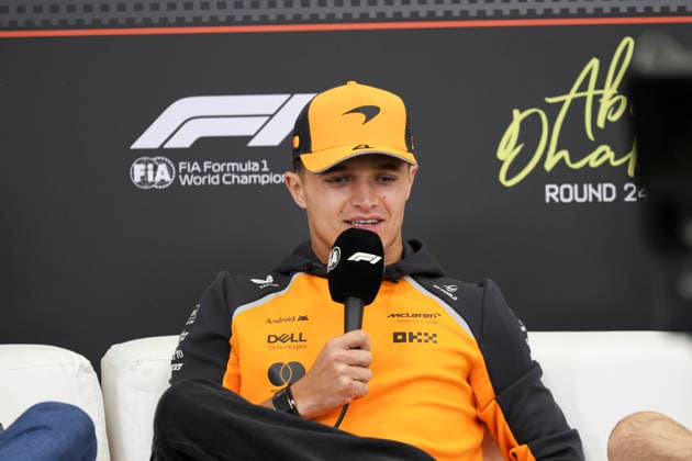 F1 Grand Prix Of Abu Dhabi 2025 - Previews - Press Confernece Lando Norris of the United Kingdom in the during a press conference, PK, Pressekonferenz event, the F1 racing driver of McLaren Formula One team in Yas Marina Circuit ahead of the 2025 Grand Prix of Abu Dhabi. Abu Dhabi, United Arab Emirates on December 4, 2025 Abu Dhabi United Arab Emirates  Copyright: xNicolasxEconomoux originalFilename:economou-notitle251204_np2qG.jpg