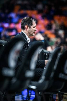 Head Coach Ty Harrelson (ratiopharm ulm) Looks on during the Basketball Eurocup match between ratiopharm ulm and Dolomiti Energia Trento at ratiopharm Arena on December 4, 2025 in Neu-Ulm, Germany. (Photo by Harry Langer DeFodi Images)