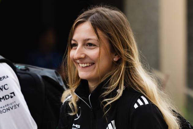 December 5, 2025, Abu Dhabi, Abu Dhabi, United Arab Emirates: DORIEN PIN (Mercedes) arriving at the paddock during Free Practice Day (Friday) at the Formula 1 Etihad Airways Abu Dhabi Prix 2025 at the Yas Marina Circuit in Abu Dhabi, United Arab Emirates Abu Dhabi United Arab Emirates - ZUMAr193 20251205_zsp_r193_004 Copyright: xSaraxRuffonix