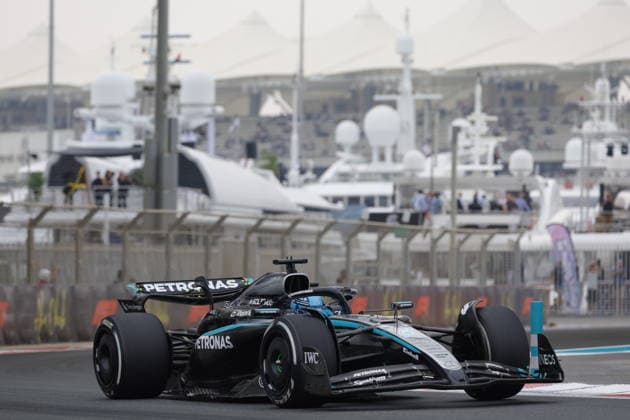 F1 - ABU DHABI GRAND PRIX 2025 63 RUSSELL George (gbr), Mercedes AMG F1 Team W16, action during the 2025 Formula 1 Abu Dhabi Grand Prix, 24th round of the 2025 FIA Formula One World Championship, WM, Weltmeisterschaft from December 05 to 07, 2025 on the Yas Marina Circuit, in Abu Dhabi, United Arab Emirates - Abu DhabiUnited Arab Emirates  Copyright: xDPPIx