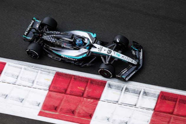F1 - ABU DHABI GRAND PRIX 2025 63 RUSSELL George (gbr), Mercedes AMG F1 Team W16, action during the 2025 Formula 1 Abu Dhabi Grand Prix, 24th round of the 2025 FIA Formula One World Championship, WM, Weltmeisterschaft from December 05 to 07, 2025 on the Yas Marina Circuit, in Abu Dhabi, United Arab Emirates - Abu DhabiUnited Arab Emirates  Copyright: xFLORENTxGOODENx