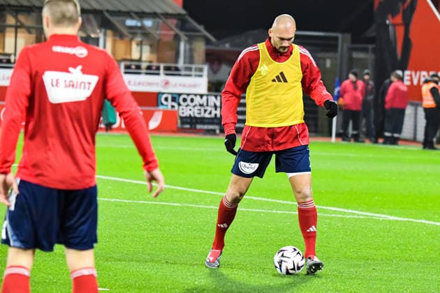 FOOTBALL : Stade Brestois 29 vs AS Monaco - Ligue 1 - JournÃ e 15 - 05 12 2025 Ludovic Ajorque (Stade Brestois) BrestFrance  Copyright: xBaptistexAutissierx