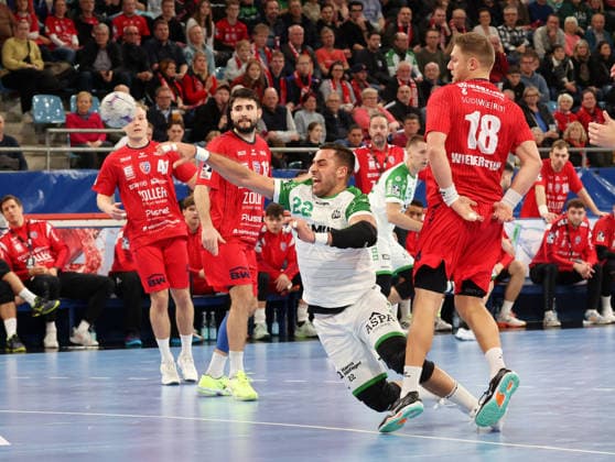 05.12.2025, Deutschland, Bietigheim, Handball 2. Bundesliga, SG BBM Bietigheim vs. HC Oppenweiler Backnang, Ruben de Sousa (HCO)