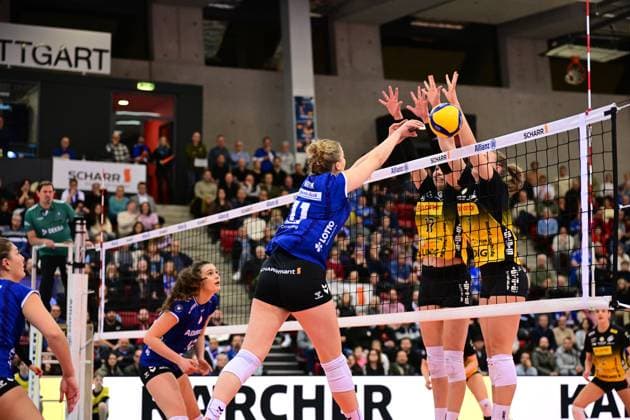 RECORD DATE NOT STATED Spielszene mit Pauline Martin (11, Allianz MTV Stuttgart) 1. Volleyball Bundesliga Frauen: Allianz MTV Stuttgart gegen VfB Suhl LOTTO Thüringen, am 05.12.2025. Spielszene mit Pauline Martin (11, Allianz MTV Stuttgart) Copyright: xMichaelxGelhardtx