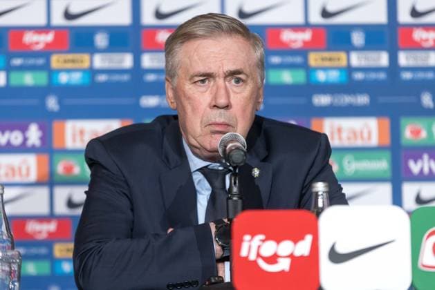 Carlo Ancelotti, coach of the Brazilian national football team, speaks to journalists at the Ritz Hotel in Washington, D.C., the capital of the United States. Carlo Ancelotti, coach of the Brazilian national football team, speaks to journalists at the Ritz Hotel in Washington, D.C., the capital of the United States. WASHINGTON DC United States Copyright: xWilliamxVolcov BrazilxPhotoxPresx