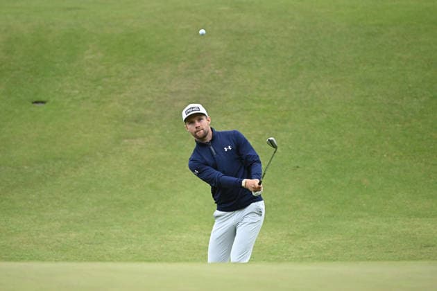 GOLF AUSTRALIAN OPEN, Rasmus Neergaard-Petersen of Denmark plays a shot on the 3rd hole during round three of the Australian Open Golf tournament at the Royal Melbourne Golf Club in Melbourne, Saturday, December 6, 2025. ( NO ARCHIVING, EDITORIAL USE ONLY MELBOURNE VICTORIA AUSTRALIA  Copyright: xJAMESxROSSx 20251206184509252534