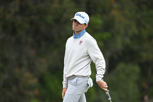 GOLF AUSTRALIAN OPEN, Daniel Rodrigues of Portugal reacts after playing a shot on the 4th hole during round three of the Australian Open Golf tournament at the Royal Melbourne Golf Club in Melbourne, Saturday, December 6, 2025. ( NO ARCHIVING, EDITORIAL USE ONLY MELBOURNE VICTORIA AUSTRALIA  Copyright: xJAMESxROSSx 20251206111593953708