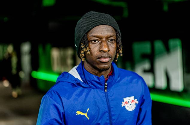 Warm-up, Leipzigs Amadou Haidara. Fussball 1. Bundesliga, 12. Spieltag: Borussia Moenchengladbach - RB Leipzig. 28. November 2025: Moenchengladbach, Borussia Park. Borussia Moenchengladbach - RB Leipzig