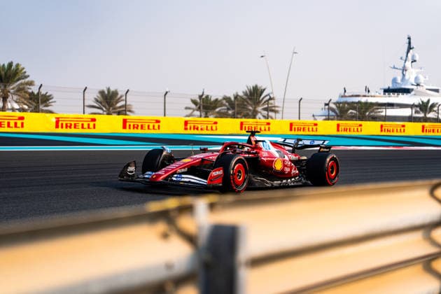 Formula 1 Abu Dhabi Grand Prix in Abu Dhabi, UAE - 06 Dec 2025 Scuderia Ferrari HP F1 Team s Monegasque driver Charles Leclerc seen in action during the free practice three of the Formula 1 Abu Dhabi Grand Prix 2025 at Yas Marina Circuit. Abu Dhabi United Arab Emirates Copyright: xLucaxMartinix xSOPAxImagesx LMB02496