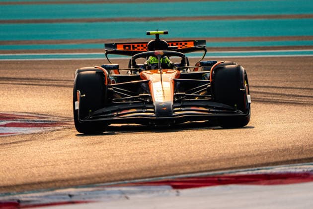 Formula 1 Abu Dhabi Grand Prix in Abu Dhabi, UAE - 06 Dec 2025 McLaren Formula 1 Team s British driver Lando Norris seen in action during the free practice three of the Formula 1 Abu Dhabi Grand Prix 2025 at Yas Marina Circuit. Abu Dhabi United Arab Emirates Copyright: xLucaxMartinix xSOPAxImagesx LMB02854