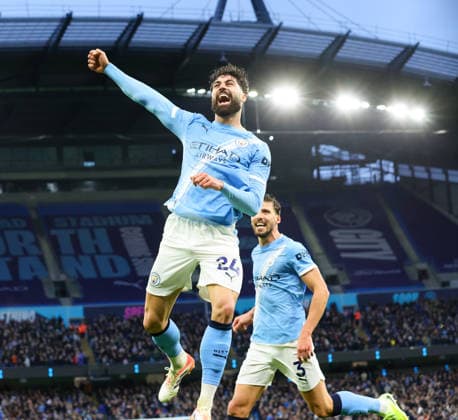 6th December 2025; Etihad Stadium, Manchester, Lancashire, England; Premier League Football, Manchester City versus Sunderland; Josko Gvardiol of Manchester City celebrates his goal in the 35th minute for 2-0  RogerxEvans