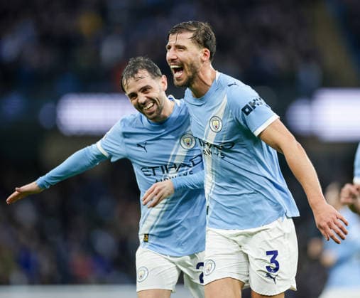 6th December 2025; Etihad Stadium, Manchester, Lancashire, England; Premier League Football, Manchester City versus Sunderland; Ruben Dias of Manchester City after scoring in the 31st minute for 1-0  RogerxEvans